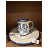 Vintage Christmas mug and matching plate,