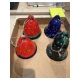 Four vintage Butterfield glass Christmas tree
