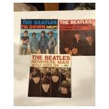 3 7inch 45 RPM record leaves, the Beatles, 1960s