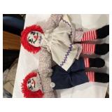 Unique, handmade Raggedy Ann doll with knitted
