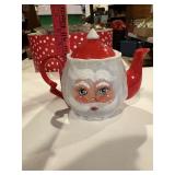 Hand painted vintage Christmas teapot