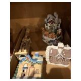 Box of Christmas, village, accessories, houses,