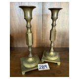 Two vintage brass candlesticks 7 1/2 inches