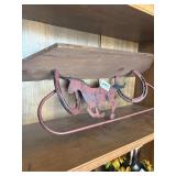 Diamond O pony running horse wall shelf wood on