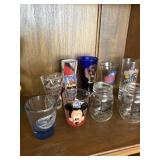 9 assorted shot glasses, Harley, Davidson,
