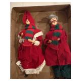 Two vintage caroling people ornaments