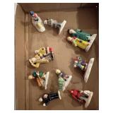 Box of vintage Christmas village people,