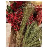 Lot Christmas greenery, and cranberries