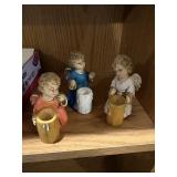 Three vintage Angel candle holder figurines, 3