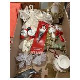 White Christmas tree decor, wine bottle stopper,