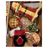 Several Christmas tree, ornaments, and wooden