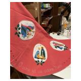 Vintage handmade Christmas tree skirt