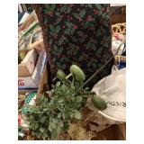 Assorted Christmas decor, pillow, cloth,
