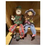 Two vintage shelf sitter, figurines, Christmas