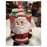 Handpainted ceramic Santa cookie jar
