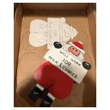 Folk art wooden Santa 8 inch with paper cut out