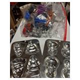 Christmas lot of cookie cutters and dessert trays