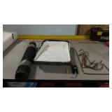 Paint trays, hooks, rug