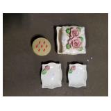 Rose decorative pieces and tin