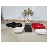 Gravy and butter dish, candle stick