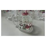 Christmas glasses, 2 with crack