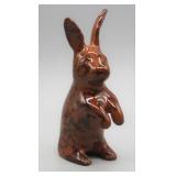 2003 BREININGER POTTERY 5" REDWARE RABBIT