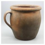 ANTIQUE 7.5" REDWARE CROCK - GOOD CONDITION