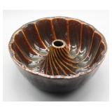 ANTIQUE REDWARE 9" TURKS HEAD MOLD