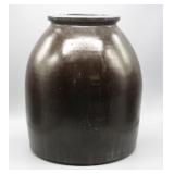 10" BROWN GLAZE STONEWARE CROCK