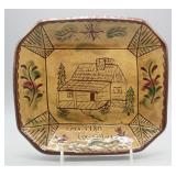 8.25" REDWOOD RANCH POTTERY LOG CABIN PLATE