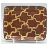 7" REDWARE PLATE WISCONSIN POTTERY - J. HUNTLEY