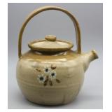 POTTERY TEAPOT POTTERY HANDLE SIGNED RS 1993