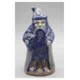 1996 6" POTTERY BLUE DECORATED SANTA SIGNED BBP
