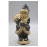 1991 SIGNED 5" STONEWARE BLUE DECORATED SANTA