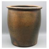 8.5" ANTIQUE POTTERY CROCK (RIM CHIPS)