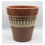 8" BULGAR REDWARE DECORATED POTTERY VASE