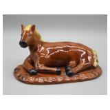 2001 BREININGER POTTERY REDWARE RESTING HORSE