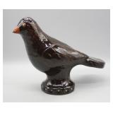 1998 BREININGER POTTERY REDWARE BLACK BIRD BANK