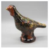 2001 BREININGER POTTERY REDWARE PHEASANT BANK