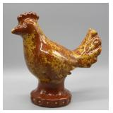 1999 BREININGER POTTERY REDWARE ROOSTER BANK