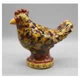1990 BREININGER POTTERY REDWARE ROOSTER BANK