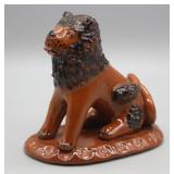 1999 BREININGER POTTERY REDWARE LION FIGURE