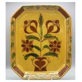 2000 BREININGER POTTERY REDWARE FLORAL PLATTER
