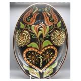 2003 BREININGER POTTERY REDWARE FLORAL PLATTER