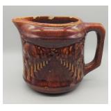 5" ANTIQUE POTTERY PITCHER (INTERIOR RIM CHIPS)