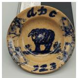 2.5" DIA. STONEWARE CHILDS PLATE "BECKY 1989"