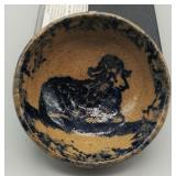 2.75" DIA. STONEWARE SHEEP SPONGEWARE BOWL