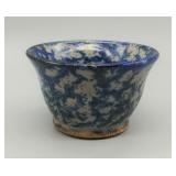 1.5" TALL SPONGEWARE POTTERY MINI BOWL - SIGNED