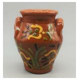 MINI BREININGER POTTERY 3.25" REDWARE DEC. CROCK