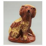 BREININGER POTTERY 3.5" REDWARE DOG FIGURE